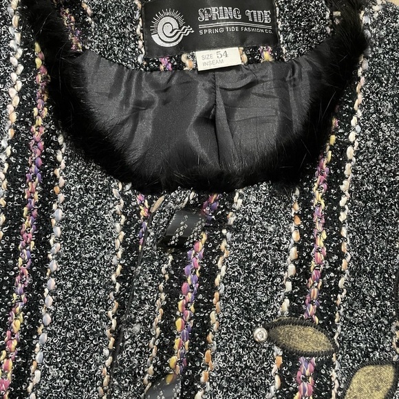 Spring Tide Fashion Co. women’s Vintage Tweed striped wool blend Blazer (L-XL) - Picture 8 of 9